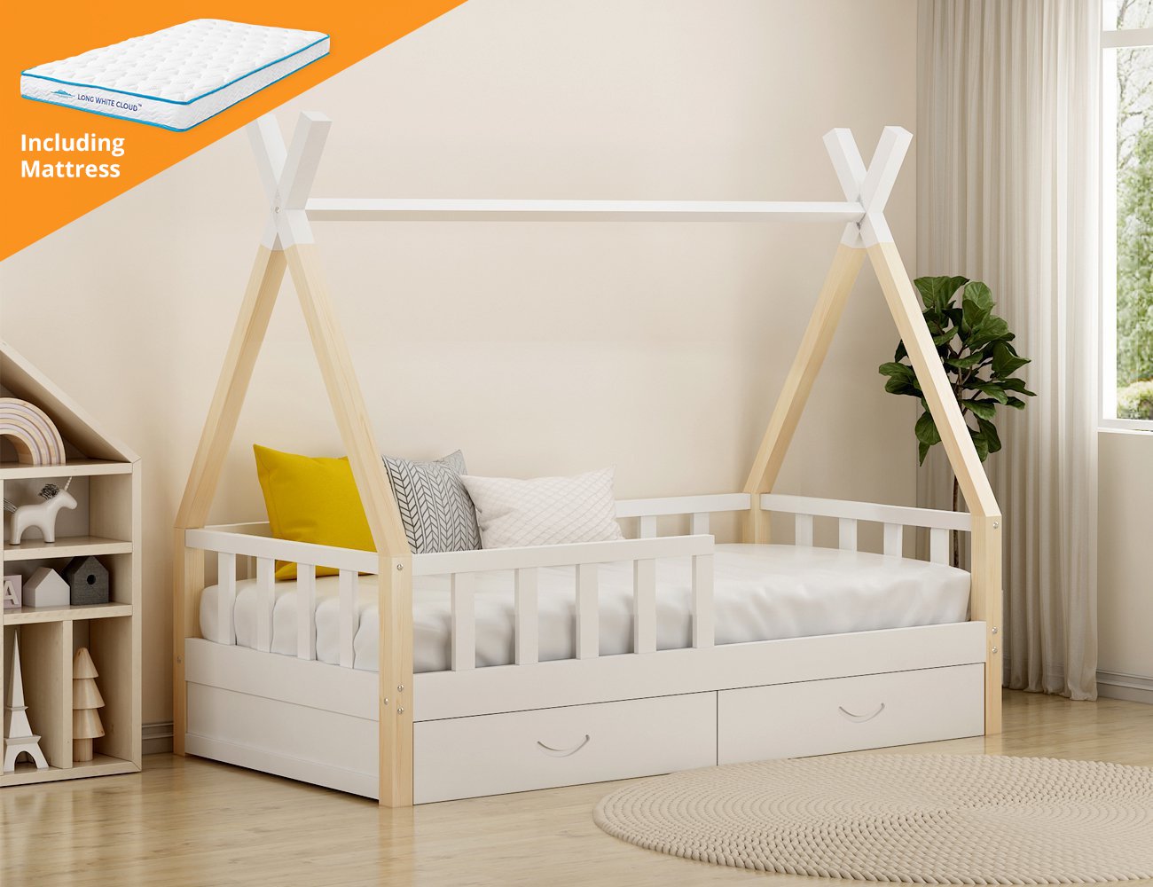toddler bed frame and mattress set