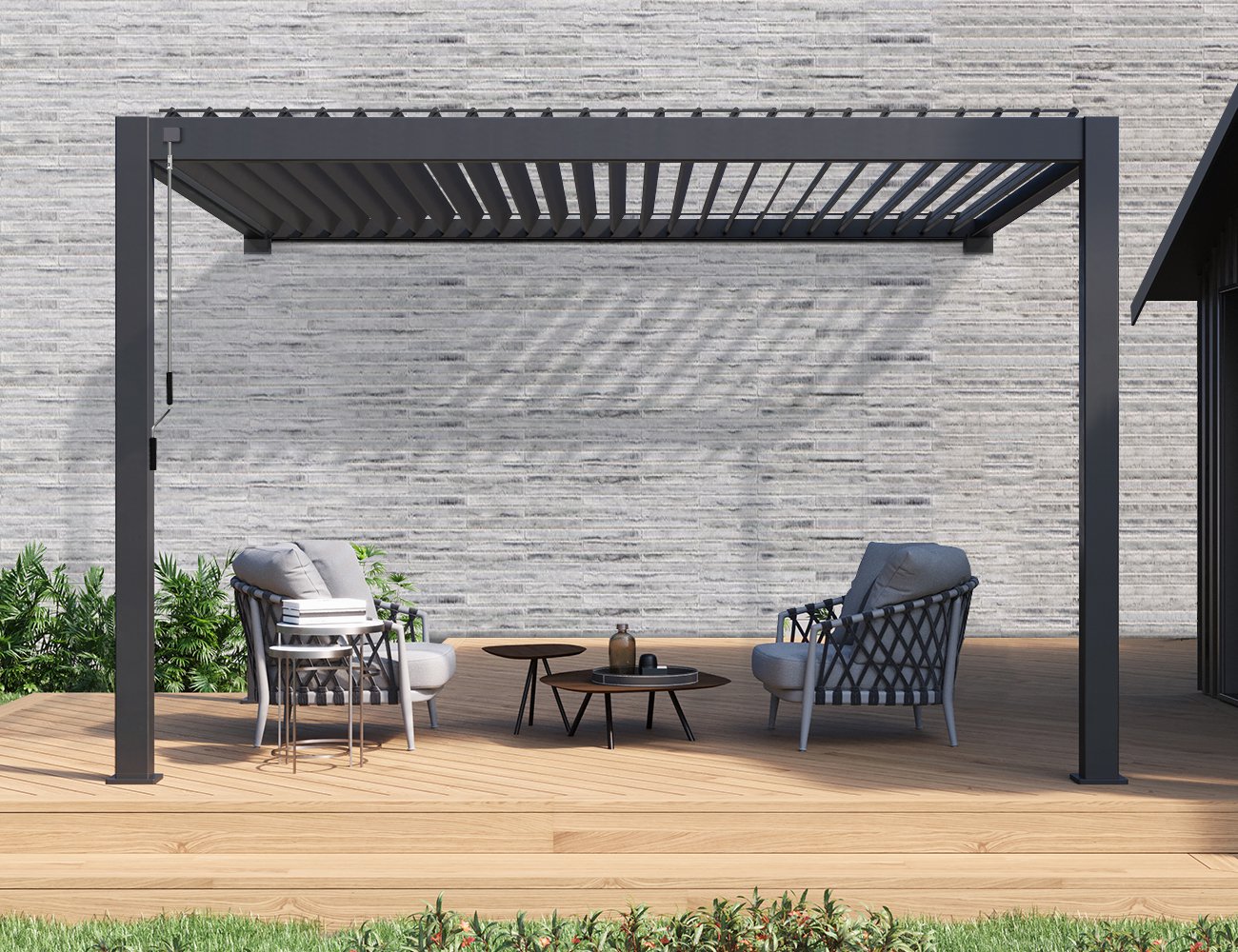 3x3 6m Wall Mounted Louvre Roof Aluminium Pergola Crazy Sales We