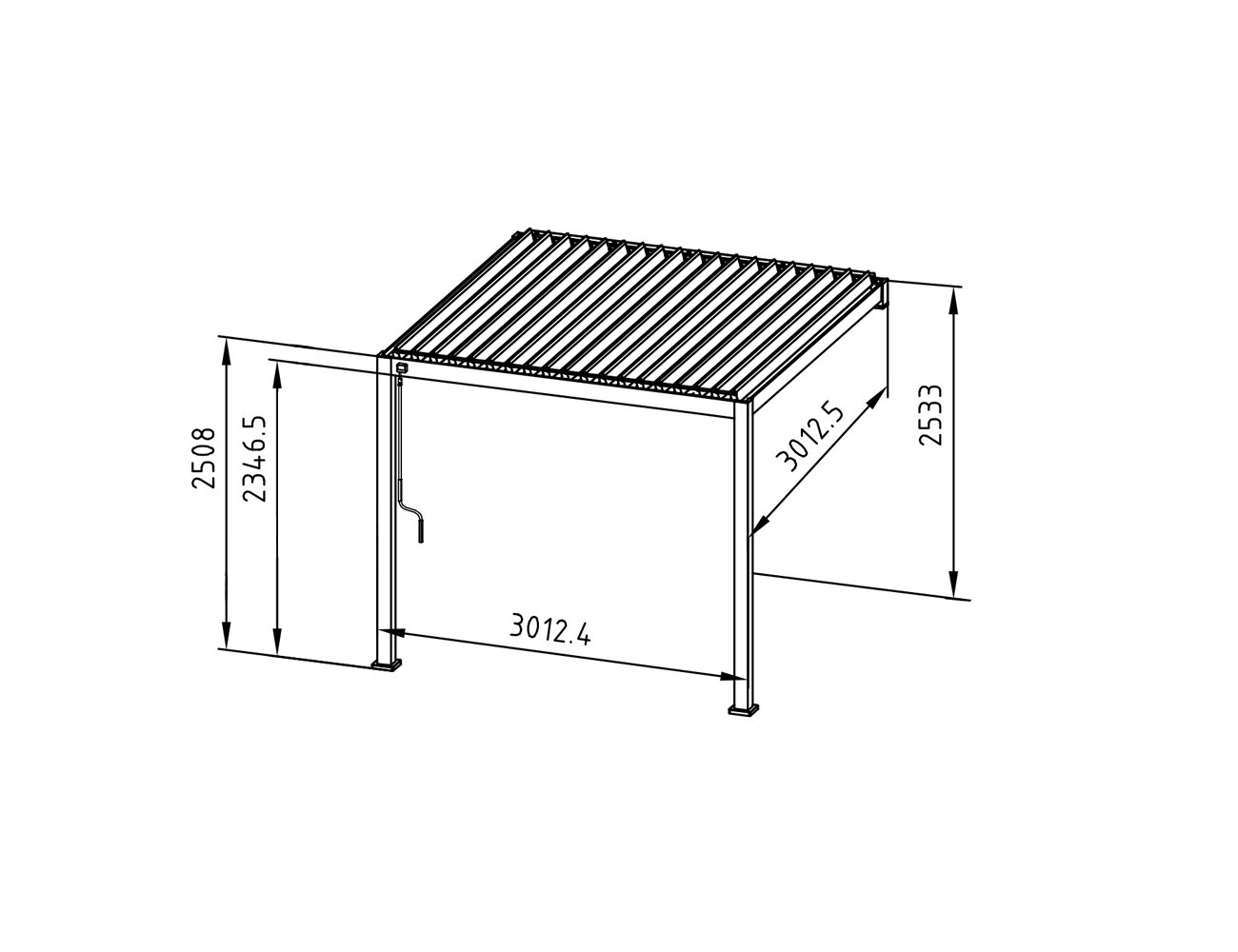 3 x 3m Wall Mounted Louvre Roof Aluminium Pergola @ Crazy Sales - We ...